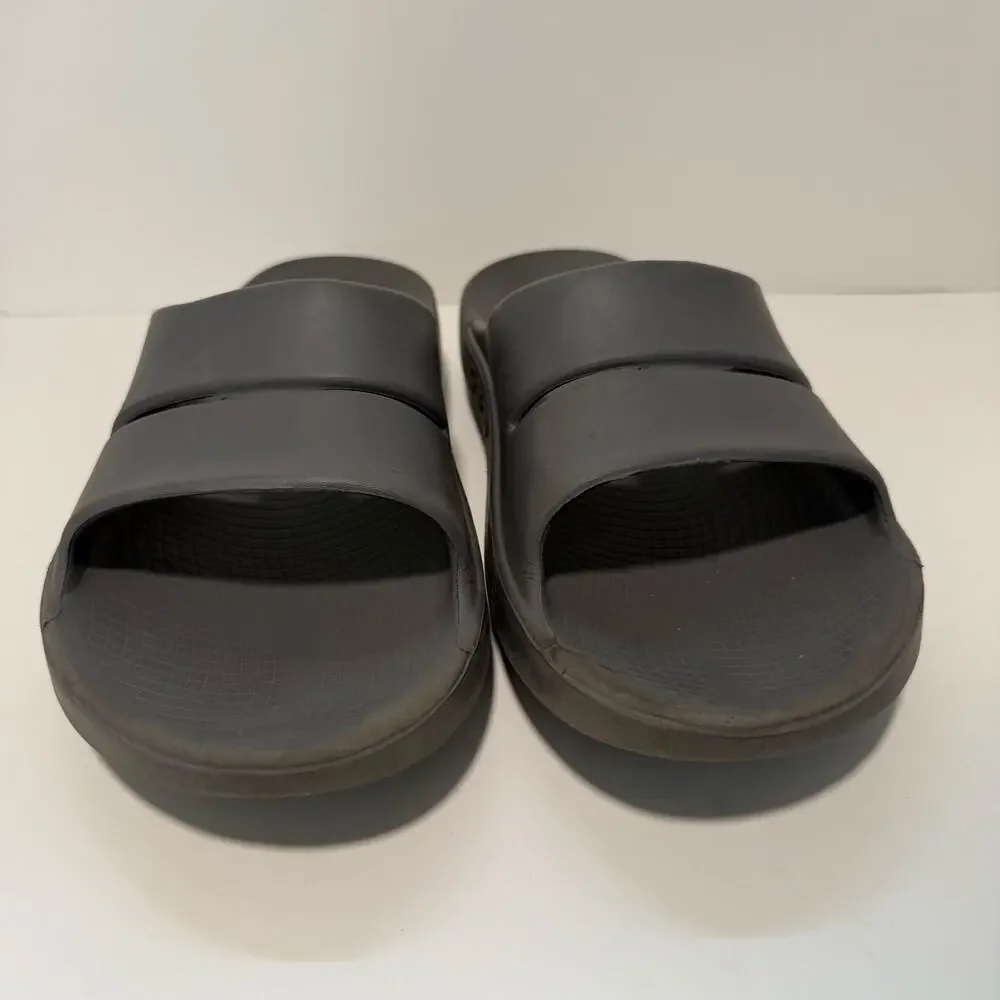 Oofos Ooahh Men's Sport Slide Sandals Grey 12 Comfort Cushion‎ Casual Recovery